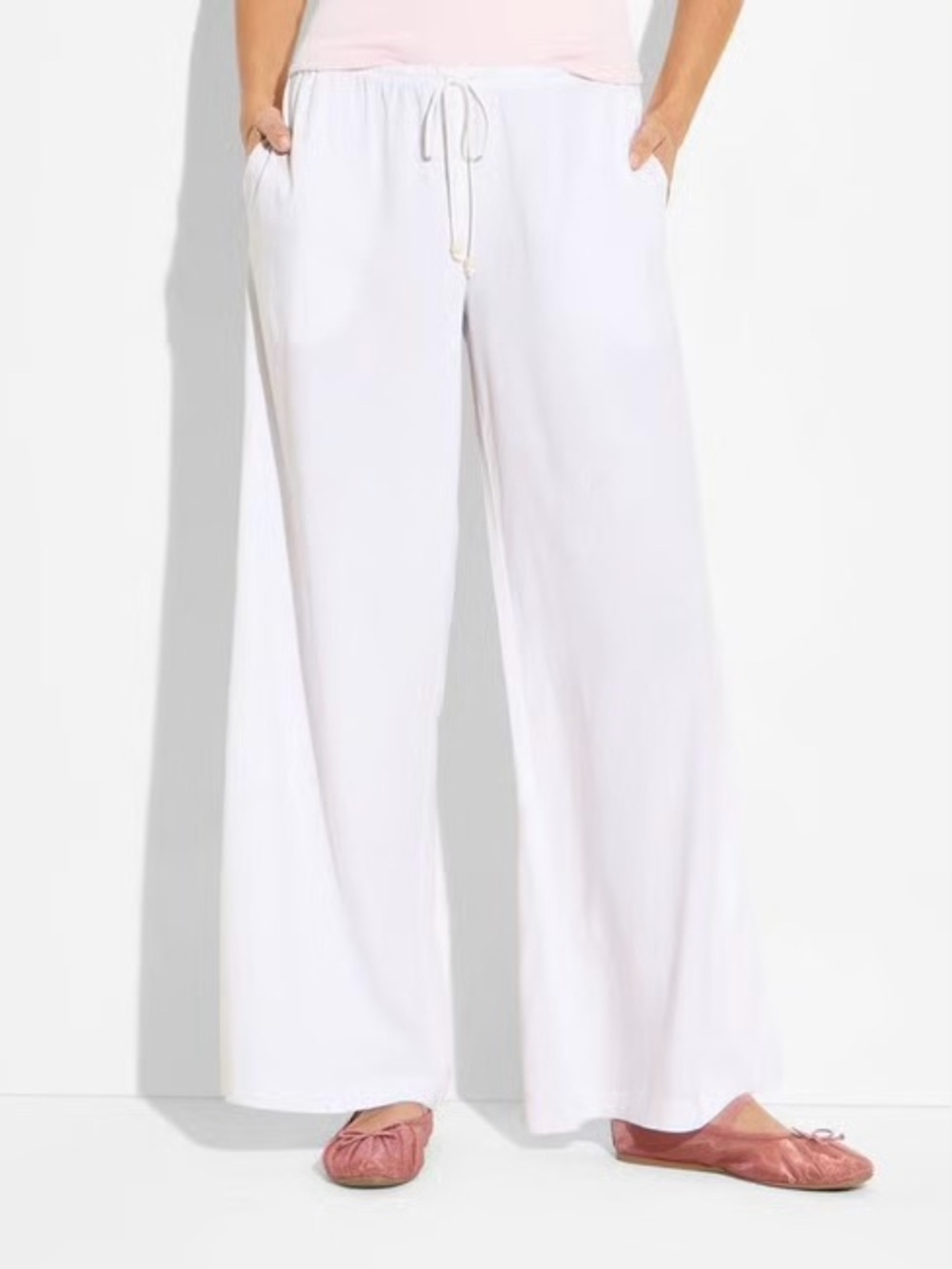 Wild Fable Wide Leg Low Rise Linen Blend Pull On Pants Size XS